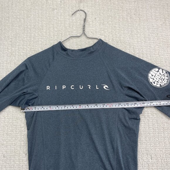 Rip Curl Dawn Patrol Rash Guard Men Sz M Blue Short Sleeve Surf Shirt UPF 50+ - Picture 8 of 12